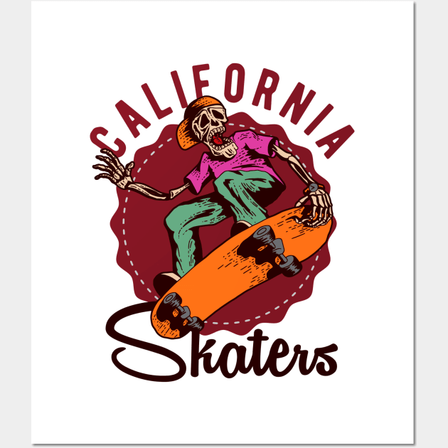 California Skater: A Skeleton Hits the Halfpipe Wall Art by Wear Your Story